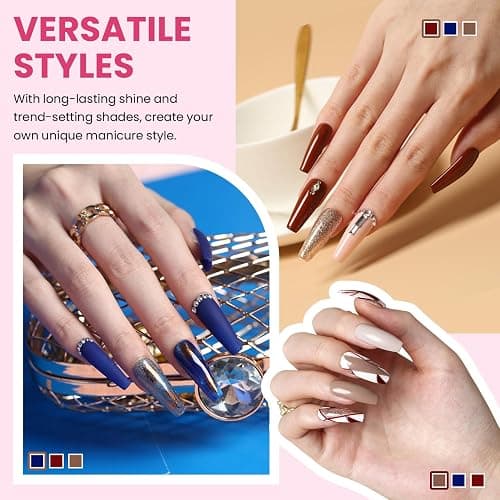 VANREESA 24 Pcs Gel Nail Polish Set, 21 Colors Gel Polish with Base Coat Glossy & Matte Top Coat Pink Red Orange Yellow Green Blue Purple brown Gel Polish Kit Nail Kit Gifts for Women thumbnail 3