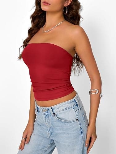 Trendy Queen Women's Strapless Bandeau Crop Top thumbnail 4