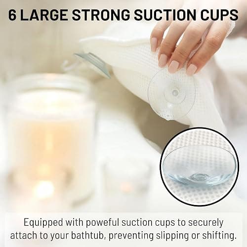Sierra Concepts Bath Pillow Spa Bathtub Ergonomic for Tub, Neck, Head, Shoulder Pillows Support Cushion Headrest - Luxury Soft 3D Mesh + Strong Grip Suction Cups Soaking Large, Paradise thumbnail 4