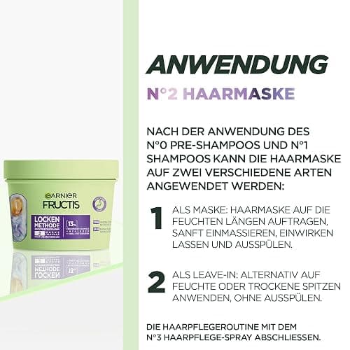 Garnier Lot de 4 soins capillaires hydratants pour toutes les boucles - Répare et revitalise - Avec acide gras hyaluronique et karité - Pré-shampooing, masque capillaire et spray thumbnail 6