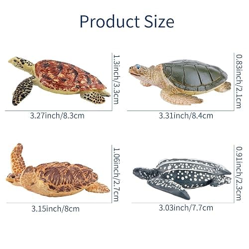 Toymany 6PCS Realistic Sea Turtle Figurines, Plastic Ocean Sea Animals Figures Set Includes of Turtles, Educational Toy Cake Toppers Christmas Birthday Gift for Kids Toddlers thumbnail 3