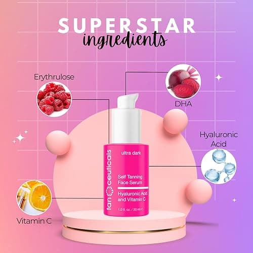Tanceuticals Self Tanning Face Serum - Color-Correcting and Hydrating with Vitamin C & Hyaluronic - Facial Self Tanner for Natural Looking & Long Lasting Sunless Tan - 1 oz (Ultra Dark) thumbnail 5