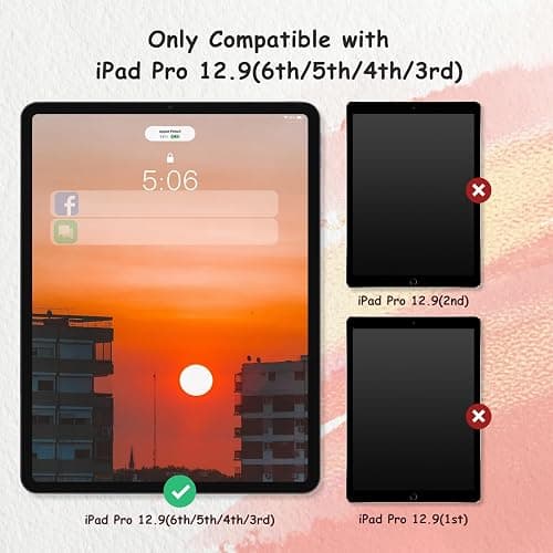 bersem 2 Pack Paperfeel Screen Protector Compatible with iPad Pro 12.9 Inch (2022 & 2021 & 2020 & 2018), iPad Pro 12.9 6th / 5th / 4th / 3rd Generation Matte PET Film for Drawing, Anti-Glare thumbnail 2