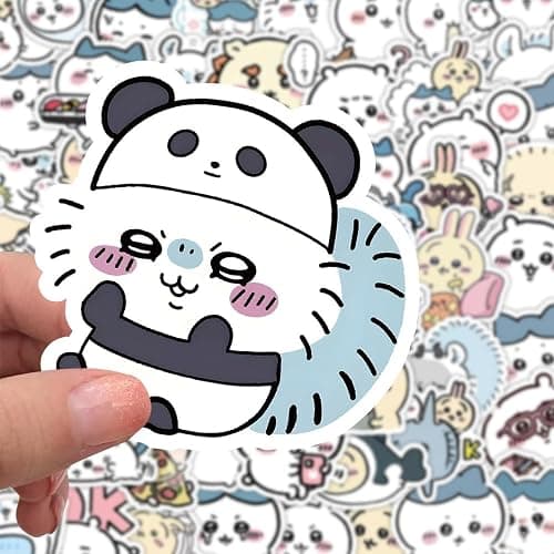 60pcs Kawaii Chiikawa Stickers for Kids Travel Case,Cute Japanese Cartoon Vinyl Stickers Funny Trendy Waterproof Decals for Teens Water Bottle Phone Journal Guitar Skateboard thumbnail 3