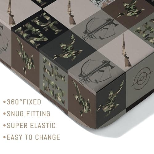 Hunting Patchwork Baby Crib Sheets for Boys Camouflage Deer Duck Hunt Soft Snug Fitted Crib Mattress Covers for 52''x28'' Standard Crib & Toddler Mattress Boy Men Hunting Lovers Gift Bed Sheets thumbnail 7