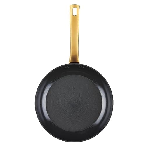 Farberware Forged Induction Ceramic Nonstick Pots and Pans Set with Lids and Kitchen Cooking Tools - Dishwasher Safe, Suitable for All Stovetops, 12 Piece Cookware Set - Black and Gold thumbnail 14