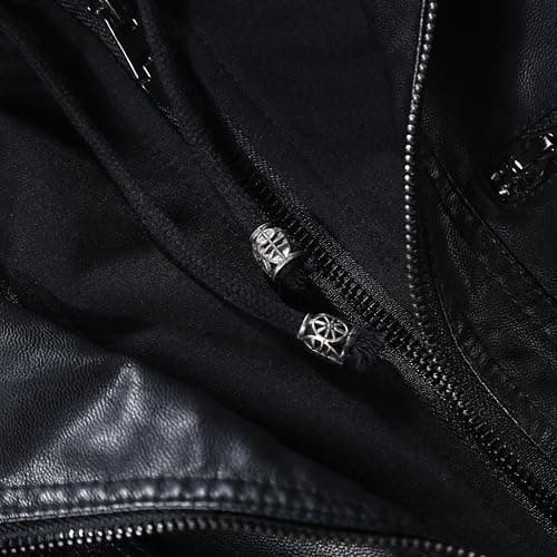 Tanming Womens Faux Leather Jacket Hooded Moto Biker Coat Outerwear Fall Fashion Outfits Winter Clothes thumbnail 6