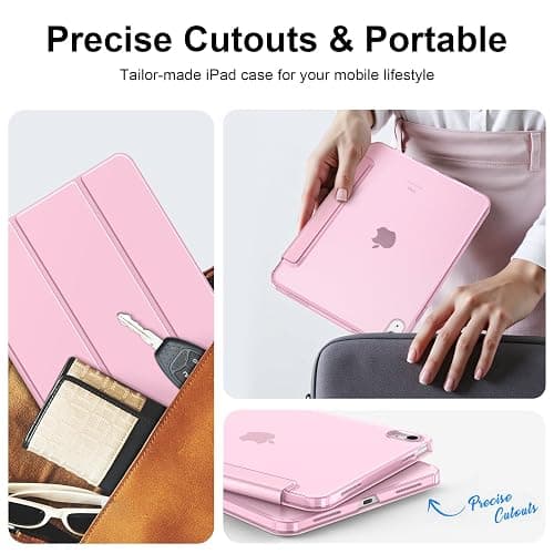 FINTIE Ultra Slim Case for iPad (A16) 11th Generation 11 Inch 2025 / iPad 10th Generation 10.9 Inch 2022 - Frosted Back Shell with Fold-back Stand and Auto Wake/Sleep, Sakura Pink thumbnail 6