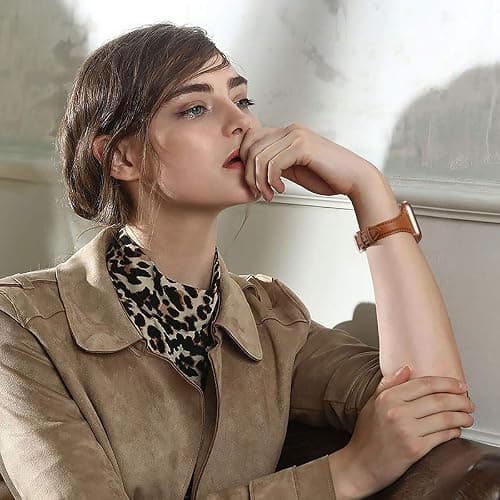 WFEAGL Compatible with Leather Apple Watch Band 41mm 40mm 38mm 42mm(series 11 10) Women, Top Grain Leather Strap Slim & Thin Replacement Wristband for iWatch Bands SE 3 2 1, Series 11 10 9 8 7 6 5 4 3 2 1 thumbnail 8