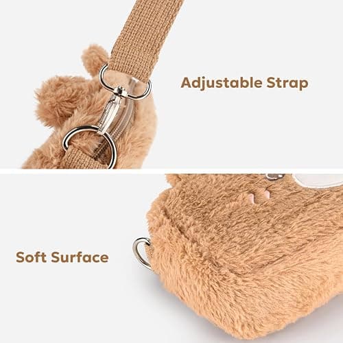 innoAura Switch Lite Case, 14-in-1 Accessories Bundle with Cute Carrying Case, Screen Protector, Thumb Caps (Brown Bear) thumbnail 5