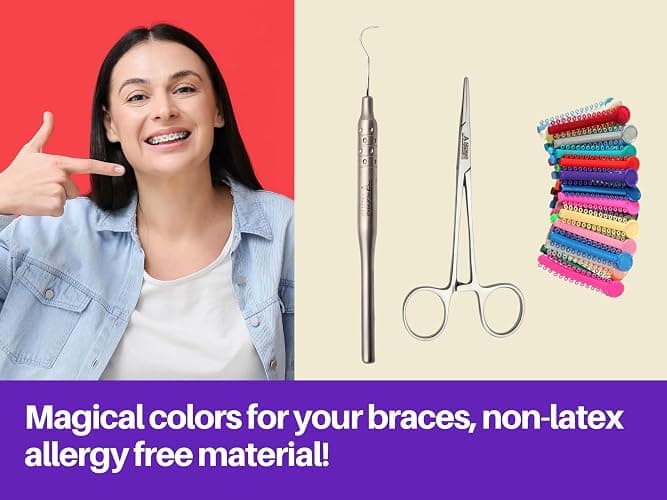 ARTMAN INSTRUMENTS Dental Braces Color Changing Kit, Orthodontic Ties Changing kit, Change The Color of Your Braces Yourself in Minutes Ligas para Brackets Ortodoncia thumbnail 5