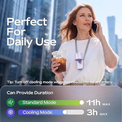 SHEWIND Portable Handheld Fan with Ice Cooling - 5 Gear High Speed Personal Turbo Fan Rechargeable, Up to 11 Hrs, Mini Hand Fans for Travel Essentials, Beach Vacation, Gifts for Women, Men (Purple) thumbnail 5