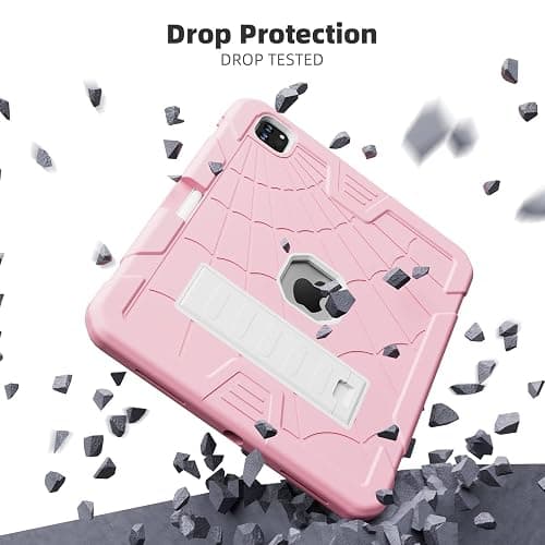 TSQQST Case for iPad Pro 11 Inch for Kids Girls with Pencil Holder | Rugged Shockproof Protective Case for iPad Pro 11 4th/3rd/2nd/1st Generation 2022 2021 2020 2018 | Pink thumbnail 6
