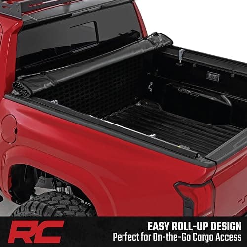 Rough Country Soft Roll Up Truck Bed Tonneau Cover for Toyota Tacoma (2024-2025) - Fits 5' (60") Bed, Weather-Resistant Roll Up Bed Cover thumbnail 2