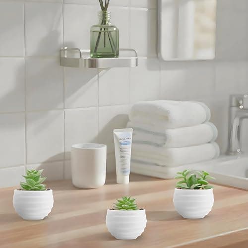 Der Rose 6Pcs Fake Plants Cute Succulent Small Artificial Plants for Home Office Bathroom Living Room Bookshelf Bedroom Decor Indoor Aesthetic thumbnail 2