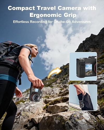 5K Digital Camera for Photography, 80MP 3.5"+2" Dual Screen for Self-Framing 18X Zoom Autofocus Vlogging Camera for YouTube/Content Creators/Travel, Includes 64GB Card + 2 Batteries & Flash, LIYTIFOR thumbnail 5