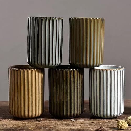 Ceramic Toothbrush Holder for Bathroom, Ceramic Toothbrush Cup, Toothpaste Organizer for Bathroom Countertop, Bathroom Storage Organizer, Kiln Transformation Cup (Brown) thumbnail 5