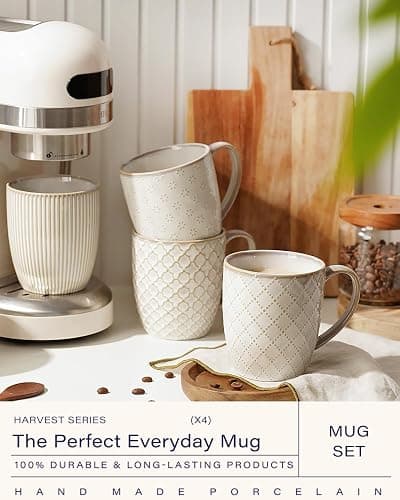 getstar Large Coffee Mugs 16 OZ Set of 4, Ceramic Coffee Mug Microwave and Dishwasher Safe, Coffee Cups Ceramic with Big Handle thumbnail 2