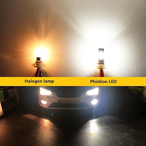PHINLION 2504 PSX24W 12276 LED Fog Light Bulbs, 3200 Lumens Super Bright, 6000K Xenon White, 3030 30 SMD Chips, DRL Replacement Lamps for Cars, Trucks, SUVs thumbnail 6