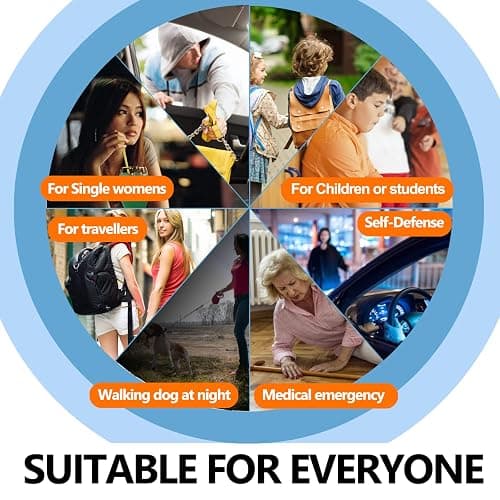 Personal Alarm Safe Sound for Women Kids Elders, 2 Pack Cute 130dB Loud Siren Safety Self-Defense with LED Light, Security Keychain Emergency Alert Alone (Blue+Purple) thumbnail 8