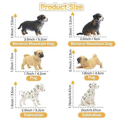 Toymany 12PCS Mini Dog Figurines Playset, Realistic Detailed Plastic Puppy Figures, Hand Painted Emulational Tiny Dogs Animals Toy Set, Cake Toppers Christmas Birthday Gift for Kids Toddlers thumbnail 6