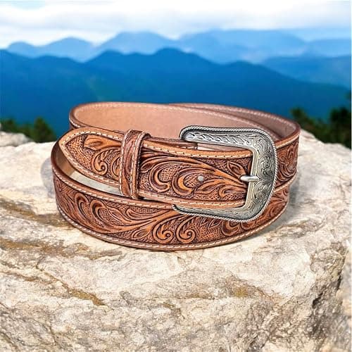 DANIEL'S ARTPLANET Women’s Western Leather Belt Cowgirl Belt For Jeans Pants Dresses Engraved Tooled Ladies Western Belt thumbnail 8