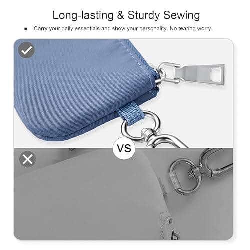 Babysun Mini Zip Around Dual Pouch Wristlet With 2 Straps Wristlet Keychain Wallet for Women Coin Purse Small Cute for Teen Girl thumbnail 6