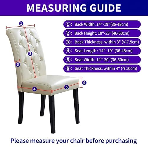 Howhic Stretch Chair Covers for Dining Room Set of 2, Removable Washable Dining Room Chair Covers, Dining Chair Slipcovers Seat Protector, Great for Home and Banquet Decoration (Turquoise, 2 Pack) thumbnail 6