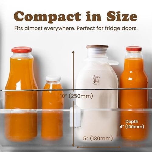 Almond Cow - Glass Pitcher with Lid and Spout, Glass Bottle Milk Container for Refrigerator, Clear Milk Jar Bottles, Food-Grade Liquid Container, 60 fl oz Capacity, 5 x 4 x 10 Inches - Glass Pitcher - 60 fl oz (Pack of 1) thumbnail 8