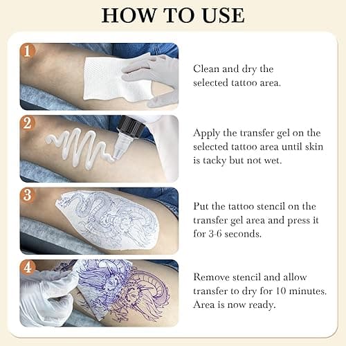 Pjordo Tattoo Stencil Transfer Gel Solution : for Transfer Stickers Paper, Tattoo Supplies Accessories for Tattoo Artists & Beginners thumbnail 6