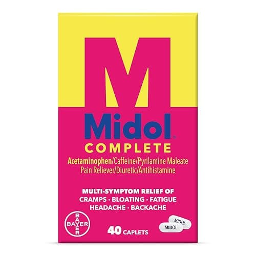 Midol Complete Menstrual Pain Relief Caplets, 40 Count - Provides Cramp, Headache, and Bloating Relief - Image 1