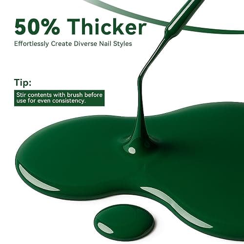 MAYCHAO Green Gel Nail Polish Art Liner 8ml Christmas Green Build in Thin Brush for Swirl/Euphoria French Tips Manicure Painting DIY at Home thumbnail 4