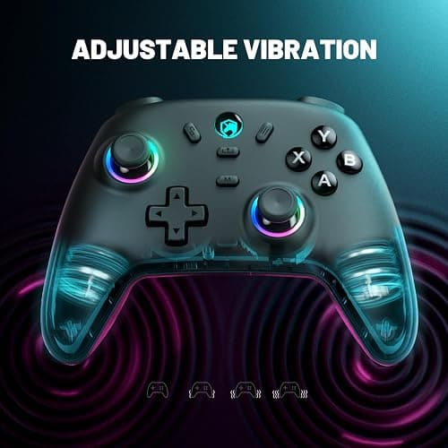 ECHTPower Wireless PC Gaming Controller - Hall Effect Joystick, 2.4G & Wired 1000Hz Polling Rate, 800mAh Battery, Adjustable Turbo/Vibration - for PC/Switch/iOS/Android thumbnail 6