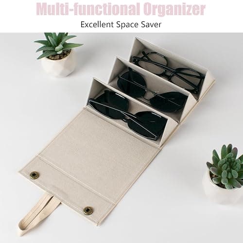 VACONICO Sunglasses Travel Case,Foldable Eyeglasses Case, Portable Multiple Glasses Case for Women Men Girls thumbnail 7
