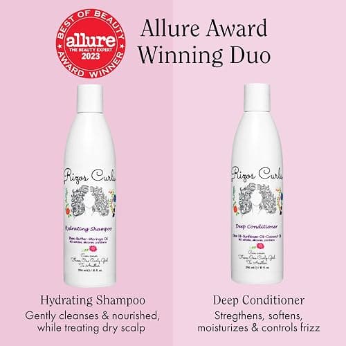 Rizos Curls Wash Day Bundle – Hydrating Shampoo & Deep Conditioner Set with Shea Butter for Every Curl Pattern 1a-4c – Gently Cleanses, Moisturizes, Softens & Adds Shine – Sulfate & Paraben Free thumbnail 2