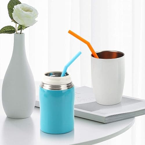 Reusable Silicone Straws for Toddlers & Kids - 12 pcs Flexible Short Drink 6.6" Straws for 6-10 oz Yeti/Rtic/Ozark Tumblers & 4 Cleaning Brushes - BPA free, no Rubber Tast thumbnail 5