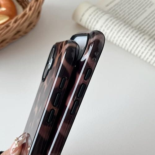 Longlayss Compatible with iPhone 16 Plus Case Tortoise Shell Phone Case for Women Girl Shockproof TPU and Hard PC Protective Cover - Amber Brown Leopard thumbnail 8