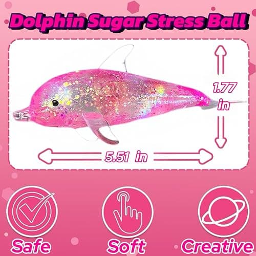 2 Pack Squishy Dolphin Sugar Stress Balls for Kids and Adults, Kawaii Dolphin Squeeze Sugar Ball Squishy Toys, Sea-Animals Sensory Stress Toys, Party Favors for Kids, Easter Basket Stuffers thumbnail 2