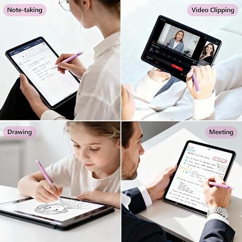 Stylus Pen for iPad 6th-11th Generation-2X Fast Charge Active Pencil Compatible with 2018-2026 Apple iPad Pro 11"/12.9"/M4, iPad Air 3/4/5/M2/M3/M4,iPad mini 5/6/7 Gen-Gradient White Pink thumbnail 7