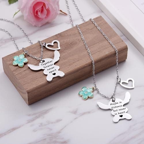 2PCS Best Friend Necklace Set, BFF Friendship Necklace for 2, Long Distance Birthday Jewelry Gift for Sister Bestie thumbnail 3