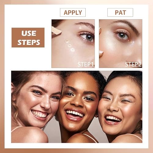 Erinde Liquid Highlighter, Face Bronzer Stick, Natural Glossy Finish, Lightweight Blendable Silky Smooth Cream Illuminator, Cruelty-Free, 01# Moonlight thumbnail 6