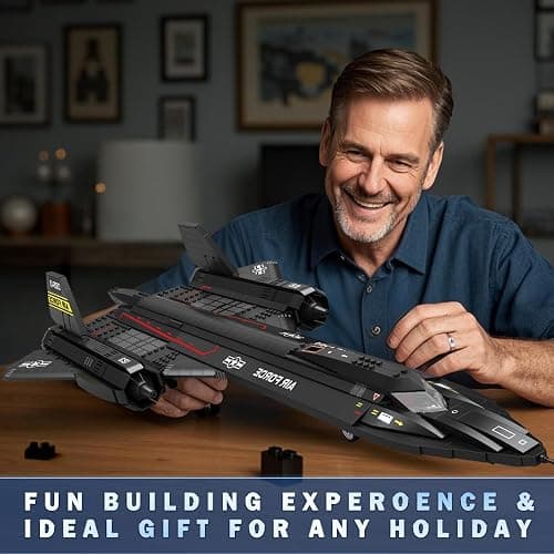 Reobrix SR-71 Blackbird Reconnaissance Fighter Jet Building Set, 33041 Military Aircraft Construction Sets, Home Decor or Collection, Aviation Airplane Toy Gifts for Adult and Military Fans thumbnail 6