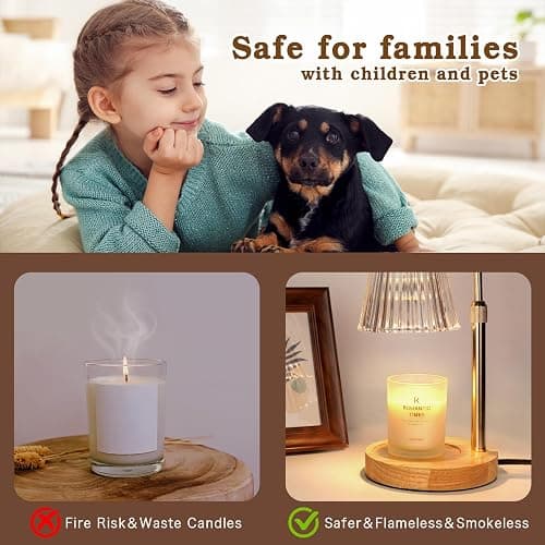 Funistree Christmas Candle Warmer Lamp with Dimmer, Secret Santa Gifts for Women Mum Friends, Xmas Advent Calendar Presents for Her Stocking Fillers, Candle Heater Lamp with 2 Bulbs for Birthday thumbnail 3