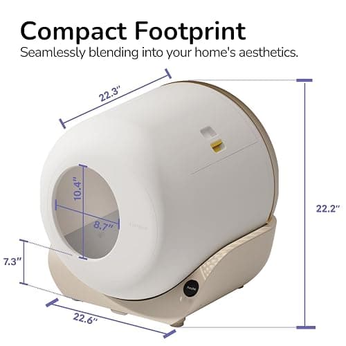 FurryTail Self Cleaning Litter Box with APP - Automatic Cat Litter Box for All Your Cats, Odor Control, Spacious Interior and Large Wastes Bin Capacity,Includes 40 Litter Bags thumbnail 6