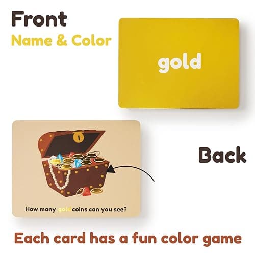 Color Flashcards for Toddlers - 44 Flash Cards to Help Learn Colors & Words - Thick Learning Cards - Includes Simple & Advanced Colors thumbnail 8