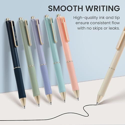 Cute Pencil Case With Supplies, 39 PCS Aesthetic Stationery Set with Pencil Pouch, 6 Black Ink Gel Pens, 12 Pastel Highlighters, 5 #2 HB Pencils, 4 Mechanical Pencils, Back to School Supplies - Black thumbnail 3