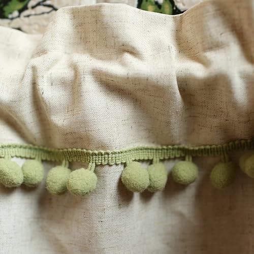 A.Monamour Rideau de Cuisine Court pour Petit Fenêtre Motif Jonquilles en Lin avec Pompon Rustique Maison de Campagne Rideau Brise-bise Rideaux à Disques Panneaux de Rideaux Cantonnières Demi Rideau thumbnail 5