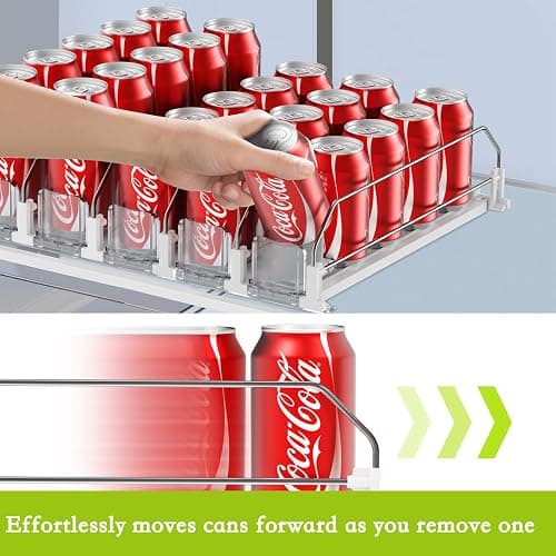 IBORING Drink Organizer for Fridge,Self Pushing Fridge Drink Organizer,Automatic Drink Dispenser for Fridge-Holds up to 25 Cans thumbnail 3