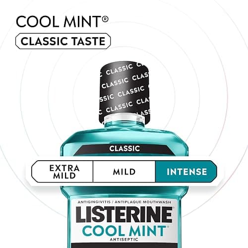 Listerine Cool Mint Intense Antiseptic Mouthwash, Daily Oral Rinse Kills 99.9% of Germs that Cause Bad Breath, Plaque and Gingivitis. For a Fresh, Clean Mouth, Intense Mint Flavor, 1.5 L thumbnail 4
