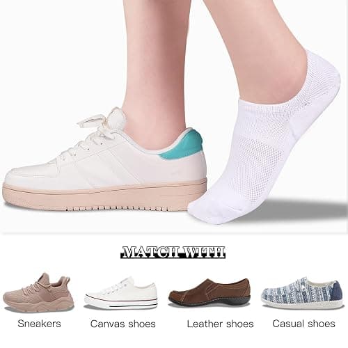 Heatuff No Show Socks Womens Cotton Low Cut Non Slip Casual Socks Invisible Flat Boat Liner Socks (6/9 Pairs) thumbnail 2